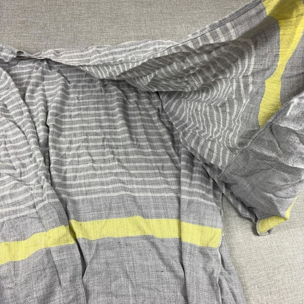 Mer-Sea & Co Womens Gray Striped Open Front Poncho Cardigan Shawl Wrap Coastal